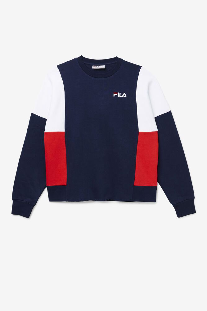 Fila Sweatshirt Herre Mørkeblå Alwyn Crew FIY-624983